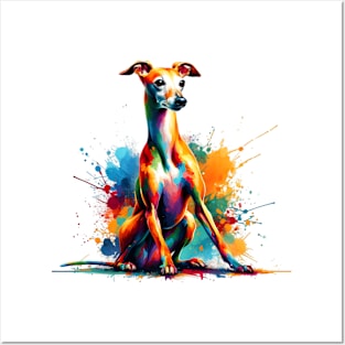 Vibrant Italian Greyhound in Artistic Splash Style Posters and Art